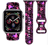 Cartoon Compatible Apple Watch 38mm/40mm/41mm/42mm/44mm/45mm, Cute Replacement for Apple Watch SE2 Series 9 8 7 6 5 4 3, Silicone iWatch Band for Women & Men