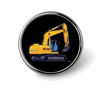 Cartoon Construction Car Pin Badge Round Identity Pins Brooches Button Badges for Hats Jackets Decor