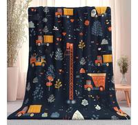 Cartoon Construction Truck Cute Printed Flannel Blankets Throw, Color Cosy Soft Throw Blanket Hug Blanket Home Decor For Bed Sofa Couch Car & Travel 100×130 cm
