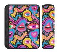 Cartoon Cool and Colorful Graffiti 2 pcs car seat Belt Cover pad Protects Your Neck and Shoulders for Most Cars forro para cinturon de seguridad