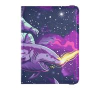 Cartoon Cool Astronaut Riding fish sea Psychedelic Galaxy Outer Space Leather Passport Holder Covers Case Passport Cover Passport Holder Waterproof, Cartoon Cool Astronaut Riding fish sea Psychedelic