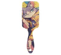 Cartoon Cool Cat Graffiti Style Colorful gentle brush for thinning Designed head massager scalp for All Hair Types with Ergonomic handle cepillo para pelo rizado