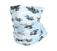 Cartoon Cool Military Airplanes Cute Headwear Washable Neck Scarf Novelty Face Shield For Yoga Running Outdoor 25X50Cm