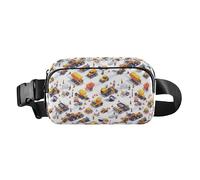 Cartoon Cool Yellow Truck Stylish Waist Pack Crossbody Bag for Women Men Small Bum Bag Belt with Adjustable Strap for Travel Running Hiking, Cartoon cool yellow truck, One Size