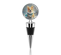 Cartoon Corgi Dog Wine Stoppers Reusable Wine Bottle Stopper Decorative Champagne Stoppers Silicone Beverage Bottle Sealer Keep Fresh, Leakproof Wines Saver for Bar Party Decor