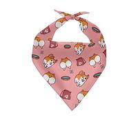 Cartoon Corgi Pet Triangle Scarves Washable Dogs Bandana Special Occasions Pets Dog Triangle Bibs Scarf For Small Medium Large Dogs