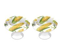 Cartoon Corn on The Cob Cabinet Knobs 2 Pack Drawer Pulls Stainless Steel Dresser Knobs Rustic Decorative Cabinet Pull Easy Install Wardrobes Handle with Screws Door Handles Furniture Hardware