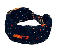 Cartoon Cosmos Planets Comets Night Sky Galaxy Pattern Wide Headbands for Women, Yoga Workout Head Bands Wide Elastic Hair Bands for Washing Face Makeup