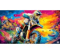 Cartoon-couple-kissing-on-motorcycle-with-hearts Jigsaw Puzzle 1000 Pieces Impossible Hard Difficult Educational Games for Adults Kids Great Gift Idea for Relaxation 38x52/1000pcs