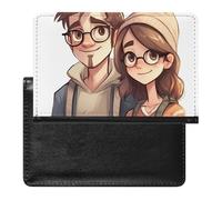 Cartoon Couple Passport Cover Protector Rfid Blocking Passport Holder Id Card Holder Secure Travel Wallet Organizer for Passport Tickets Credit Cards, style, One Size