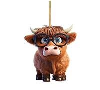 Cartoon Cow Car Ornaments Accessories Cute Auto Rearview Hanging Pendant ChristmasTree Decor Window 10pcs Tree Decoration Animals Sittings On The Moonsornaments For Christmastrees Car Rearview