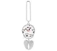 Cartoon Cow Print Car Hanging Ornament Rear View Mirror Pendant Lucky Presents Hanging Ornament Funny Car Pendant for Office Auto Home Decoration Silver-style