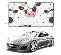 Cartoon Cow Print Car Windshield Sun Shade Keep Car Interior Cool 51"x28" Folding Front Window Sun Shade, Heat Shield for SUV, Truck, Blocks UV