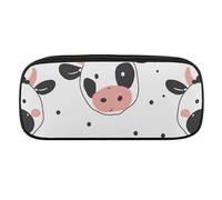 Cartoon Cow Print Pencil Case Waterproof Leather Pencil Pouch Multi-purpose Aesthetic Makeup Bag Cute Pen Bag Large Cosmetic Bag for Office Stationery, Travel