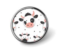 Cartoon Cow Print Round Badge Cute Enamel Lapel Pin Brooches Button Pin Personalized Clothing Decoration Unisex Badge Holder Hats Bags Shirts Decor