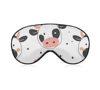 Cartoon Cow Print Sleeping Mask, Light Blocking Eye Mask, Comfortable and Soft, Eye Cover with Elastic Band, Suitable for Men and Women, Suitable for Travel/Sleeping