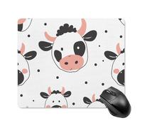 Cartoon Cow Print Square Mouse Pad Portable Computer Mousepad with Non-Slip Rubber Base 18 * 22cm Ultra-Thin Gaming Mouse Mat for Computer Laptop Office Desk Accessories