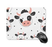 Cartoon Cow Print Square Mouse Pad Portable Computer Mousepad with Non-Slip Rubber Base 20 * 25cm Ultra-Thin Gaming Mouse Mat for Computer Laptop Office Desk Accessories