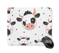 Cartoon Cow Print Square Mouse Pad Portable Computer Mousepad with Non-Slip Rubber Base 25 * 30cm Ultra-Thin Gaming Mouse Mat for Computer Laptop Office Desk Accessories