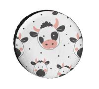 Cartoon Cow Print Tire Covers Waterproof Anti UV Tire Cover 28inch Single Axle Wheel Covers for RV Truck SUV Trailer Universal for All Seasons