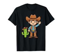Cartoon Cowboy Boy with Cactus Western Theme T-Shirt