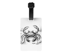 Cartoon Crab 1 Print Luggage Tags Suitcases Waterproof Labels Set for Daily Use Cruise Ships Air Travel