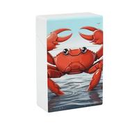 Cartoon Crab Cigarette Case, Plastic Waterproof Shockproof, Airtight Push Open Cigarette Box, Capacity King Size Cigarette Holder, Portable Cigarette Container for Outdoor Travel Camping Office