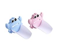 Cartoon Crab Faucet Extender for Children 2pcs Bathroom Sink | Pp Tpe Build, Blue and Pink Pair, Flexible Easy Install for Kitchen and Garden Use