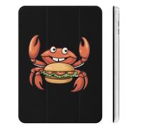 Cartoon Crab Hamburger Funny Tablet Cases Compatible with iPad Mini Series Pen Holder Clear Shockproof Protective Cover