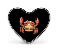 Cartoon Crab Hamburger Heart Metal Badges Decorative Brooches Fashionable Lapel Pin for Hat Backpack Clothing