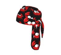 cartoon crab Print Helmet Cap Quick Dry Cycling Skull Wrap Breathable Polyester Adjustable Adult Summer Beanie