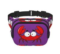 Cartoon Crab Print Stylish and Practical Waist Bag,Adjustable,Perfect for Travel,and Outdoor Activities