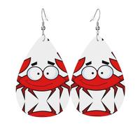 Cartoon Crab Women'S Drop-Shaped Leather Earrings Are Suitable For Parties, Holiday Parties And Gifts.