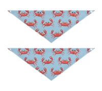 Cartoon Crabs Dog bandanas bulk Snap Button Bib Handkerchief Cute Pet Holiday Set for Dogs Cats M
