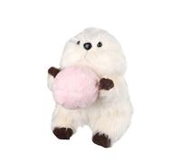 Cartoon Cream Otter Plush Toy Doll, 30cm Soft Stuffed Animal Holding Pink Candy Ball, Cute Chubby Plushie for Kids, Kawaii Otter Plush Decor, Fluffy Cartoon-Style Plush Doll