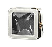 Cartoon Creative Tiger Travel Makeup Bag, Small Portable Cosmetic Bag Toiletry Bag Organizer with Zipper Clear Windows for Women