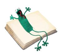 Cartoon Crochet Animal Bookmarks - Handmade Cute Personalized Crochet Bookmark with Cute Animal Designs, Funny Knitted Page Marker for Reader - Frog