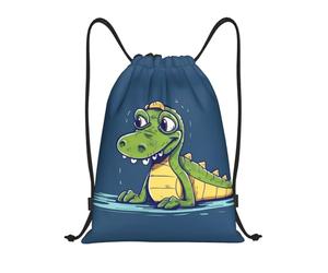 Cartoon Crocodile Sackpack Scratch Sports Drawstring Versatile String Bags For Outside Men Trainer 39X46Cm