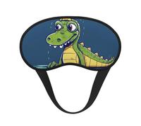 Cartoon Crocodile Sleep Mask for Side Sleeper Soft Breathable Sleeping Eye Mask Blackout Silk Eye Sleep Shade Cover with Elastic Strap Night Blindfold for Women Men Travel Nap