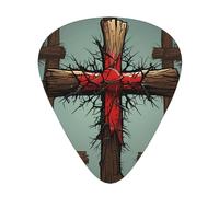 cartoon cross guitar pick set, 3 different thicknesses, 12 pieces for a variety of instruments
