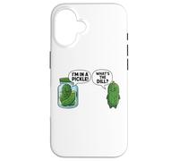 Cartoon Cucumber I'm In A Pickle What's The Dill Case for iPhone 16
