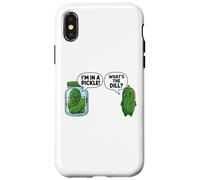 Cartoon Cucumber I'm In A Pickle What's The Dill Case for iPhone X/XS