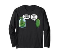 Cartoon Cucumber I'm in A Pickle What's The Dill Long Sleeve T-Shirt