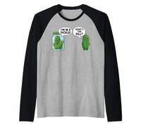 Cartoon Cucumber I'm in A Pickle What's The Dill Raglan Baseball Tee