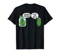 Cartoon Cucumber I'm in A Pickle What's The Dill T-Shirt