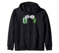 Cartoon Cucumber I'm In A Pickle What's The Dill Zip Hoodie