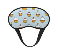 Cartoon Cupcake Printed Sleep Black Edge Eye Mask, with Good Shading Effect, is an Ideal Choice for Travel, Meditation, Etc