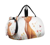 Cartoon Cute Abyssinian Cats Girl's Gym Duffel Bag with Shoes Compartment Large Capacity Carry On Overnight Bag for Beach Swim Bags Pool Sports