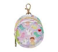 Cartoon Cute Ainosaur Fairy Purple Newborned Girl Pacifiers Holder Case with Zipper and Clip Coin Purse Change Holder, Newborned Essentials
