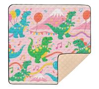 Cartoon Cute and Colorful Dinosaurs Cute Foldable mat for Baby to Play on Floor for Floor Portable Foldable Kicking Mat for Babies Infants Toddlers, 50'' x 50''con Musica para